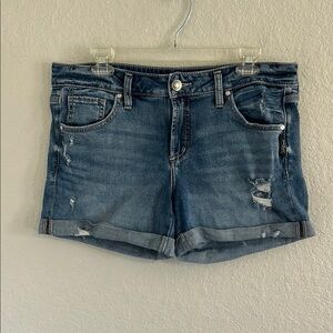 Denim “Silver” Distressed Women Shorts